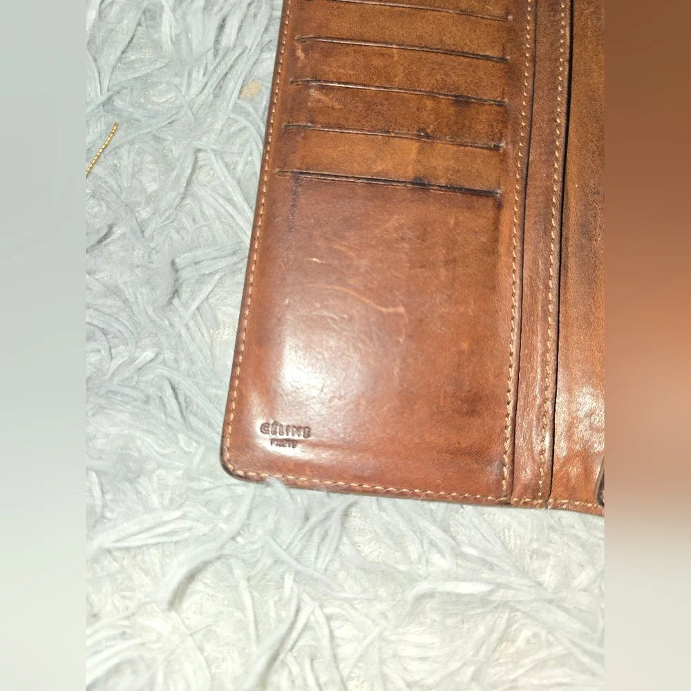Celine Signiture Monogram Vintage Brown Long Snap Wallet (GOOD)✨️ - Picture 3 of 7